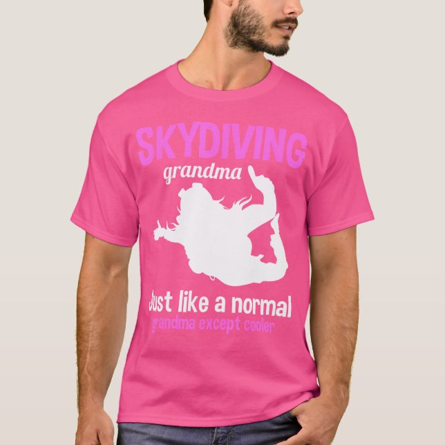 Skydiving Grandma Parachuter Grandmor Skydiver T Shirt (Framsida)