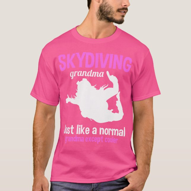 Skydiving Grandma Parachuter Grandmor Skydiver T Shirt (Framsida)