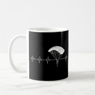 Skydiving Heartslag Skydiver Parachuting Älskare Kaffemugg