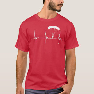 Skydiving Heartslag Skydiver Skydive EKG Pulse Jum T Shirt