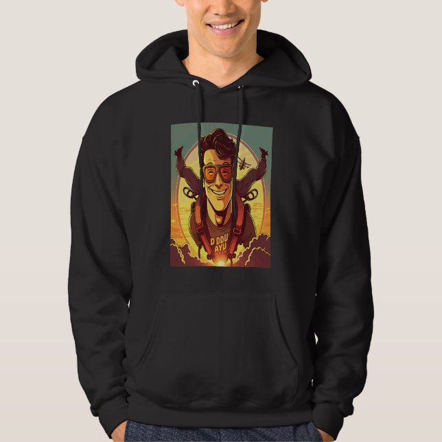 Skydiving Instructor Sunset Skydiving Dad  1 Hoodie (Framsida)