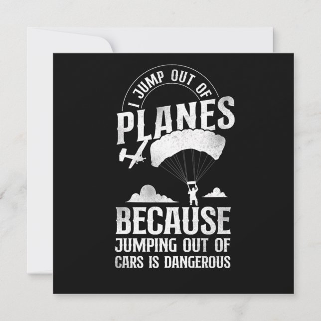 Skydiving jag hoppar ut från Flygplan för att hopp Inbjudningar (Framsida)