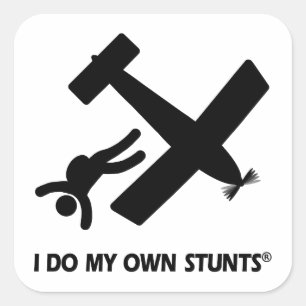 Skydiving My Own Stunts Fyrkantigt Klistermärke