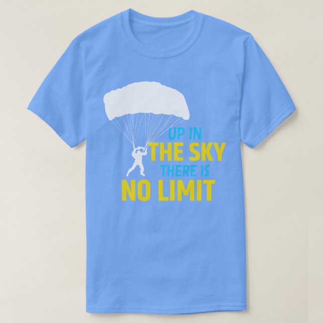Skydiving No Limit in Himlar Skydiver Fallskärm T Shirt (Design framsida)
