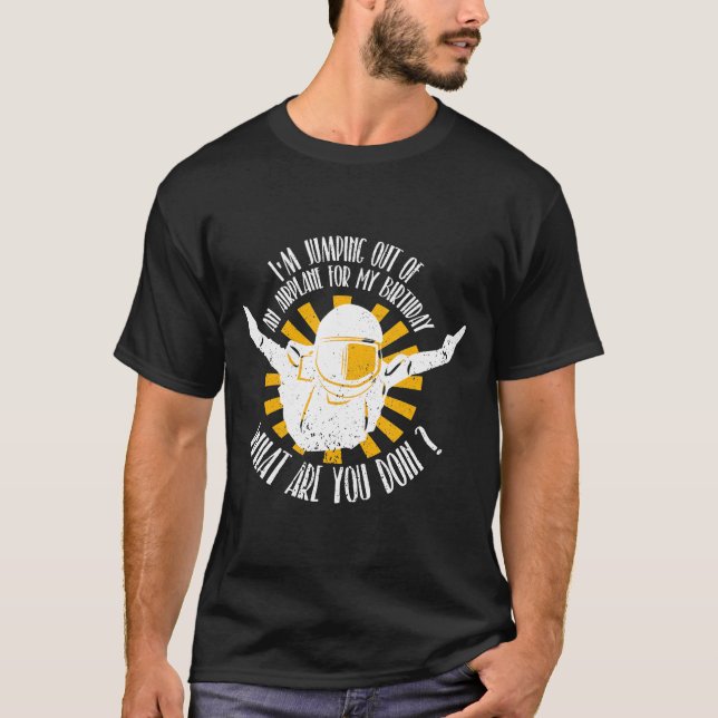 Skydiving och Skydiver på födelsedagen T Shirt (Framsida)