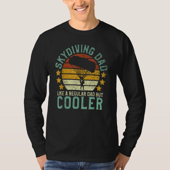 Skydiving Pappa Parachuting Skydiver Fars dag T Shirt (Framsida)