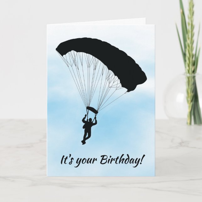 Skydiving Paraching Design Birdday Card Kort (Framsida)