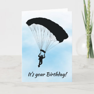 Skydiving Paraching Design Birdday Card Kort