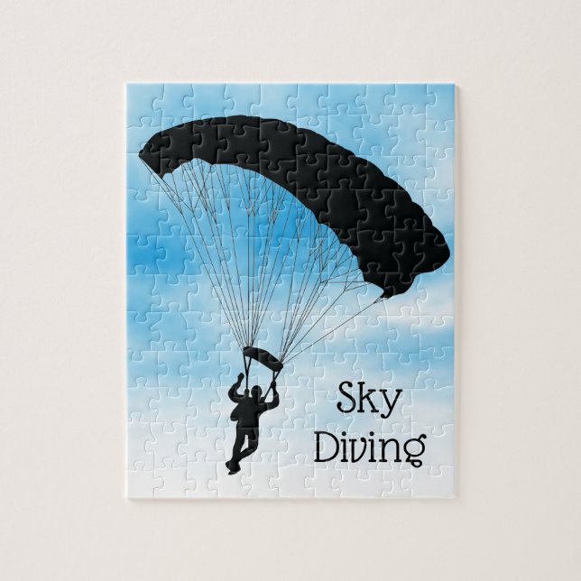 Skydiving Parachuting Design Jigszle Puzzle Pussel (Vertikal)