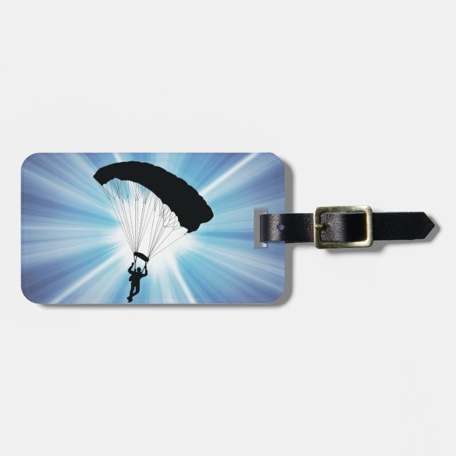 Skydiving Parachuting Design Luggage Tag Bagagebricka (Horisontell Framsida)