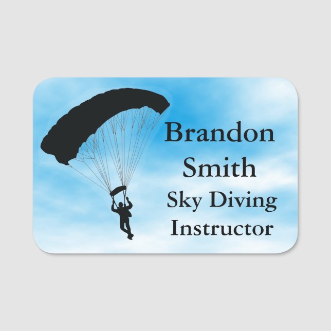 Skydiving Parachuting Design Namn bricka Namnbricka (Framsida)