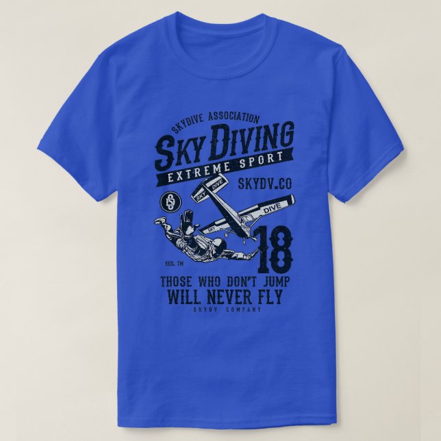Skydiving Parachuting Skydive Skydiver T Shirt (Design framsida)
