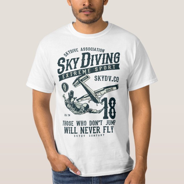 Skydiving Parachuting Skydive Tee Skydiver  (Framsida)
