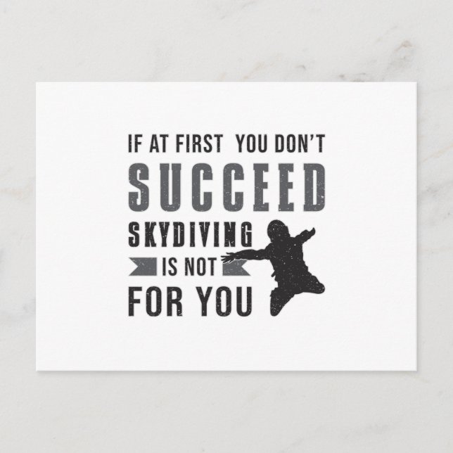 Skydiving Parachuting Skydiver Funny Gift Idea Vykort (Framsida)