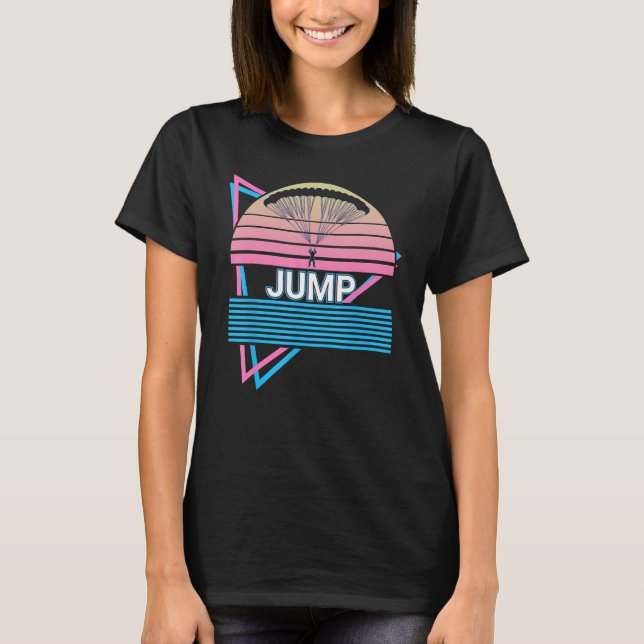 Skydiving Parachuting Skydiver Retro Jump T Shirt (Framsida)