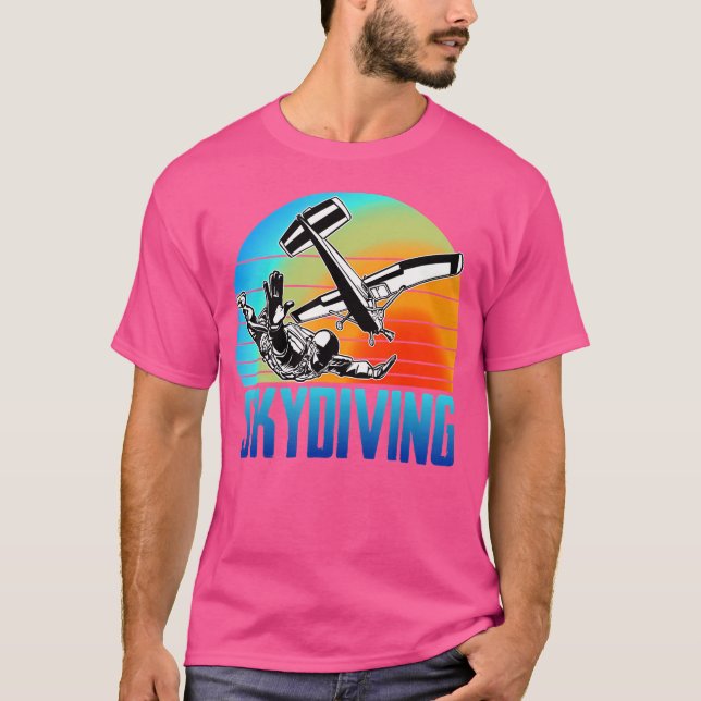 Skydiving Parachuting T Shirt (Framsida)