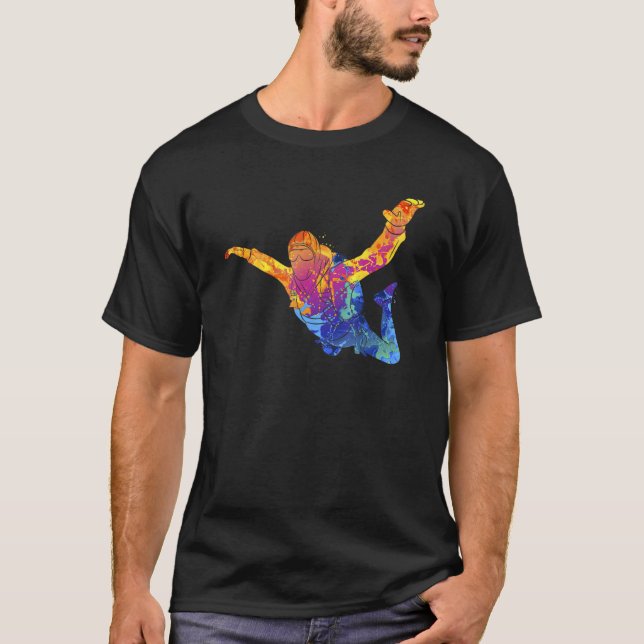 Skydiving Parachutust Extreme Sport T Shirt (Framsida)