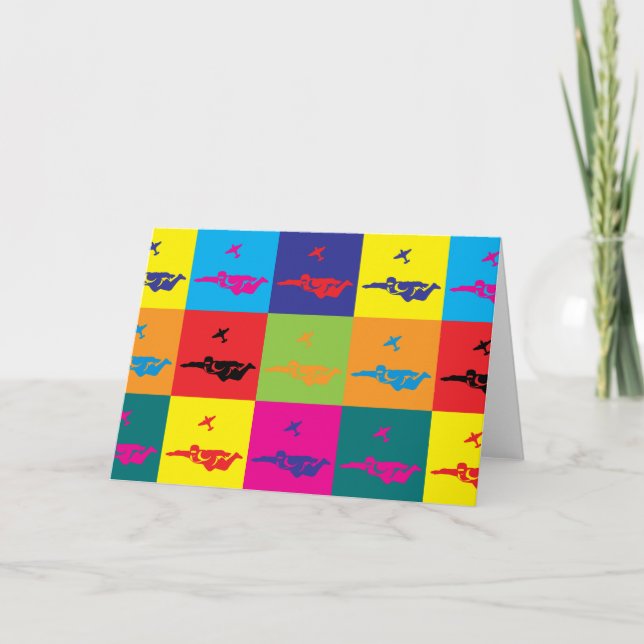Skydiving Pop Art Kort (Framsida)