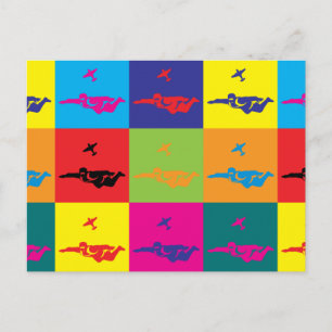 Skydiving Pop Art Vykort
