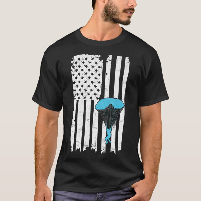 Skydiving Quote for a Patriotic Parachutist T Shirt (Framsida)
