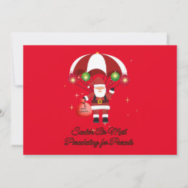 Skydiving Santa Fallskärm Luft Mail Julkort