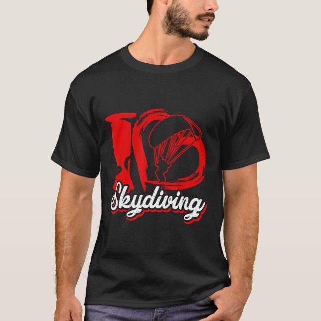 Skydiving Shirt I Kärlek Skydiving T (Framsida)