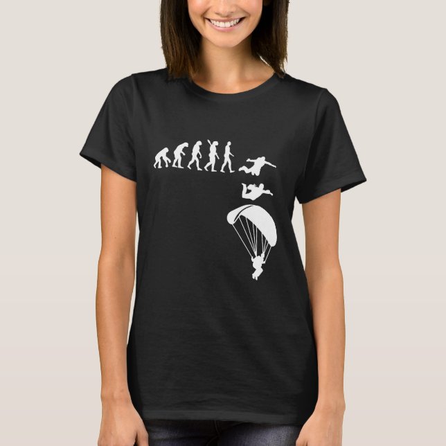 Skydiving Shirt Skydiving Evolution Funny Parachut T (Framsida)