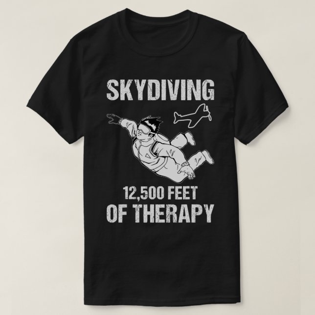 Skydiving Skydive Parachutist Wingdrät Himlar Divi T Shirt (Design framsida)