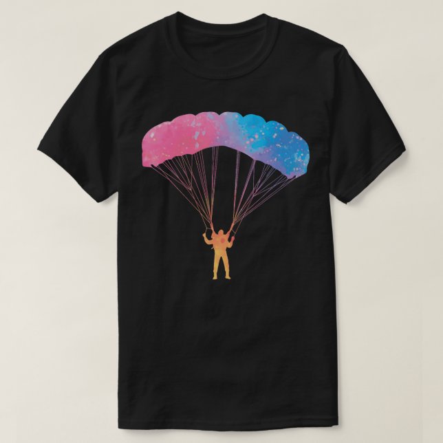 Skydiving Skydive Parachutist Wingdrät Himlar Divi T Shirt (Design framsida)