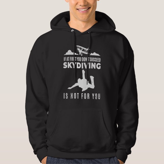 Skydiving Skydiver  Parachute BASE Jump Plane Hoodie (Framsida)