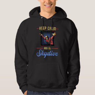 Skydiving Skydiver Retro Behålla Lugn Funny Gift Hoodie