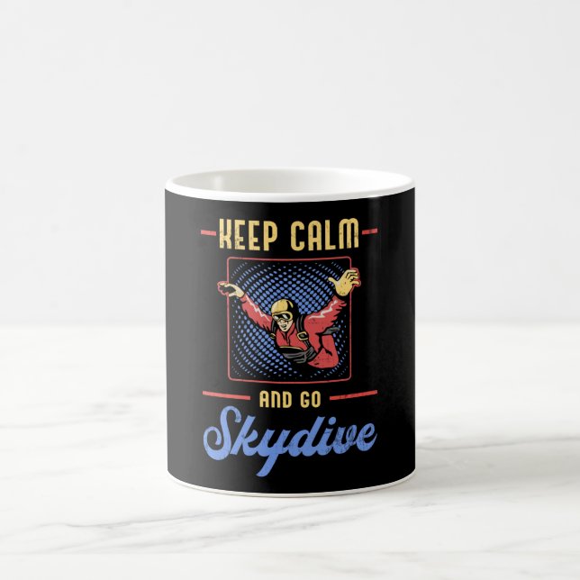 Skydiving Skydiver Retro Behålla Lugn Funny Gift Kaffemugg (Center)
