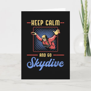 Skydiving Skydiver Retro Behålla Lugn Funny Gift Kort
