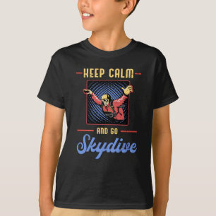 Skydiving Skydiver Retro Behålla Lugn Funny Gift T Shirt