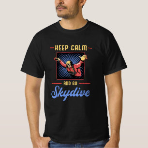 Skydiving Skydiver Retro Behålla Lugn Funny Gift T Shirt