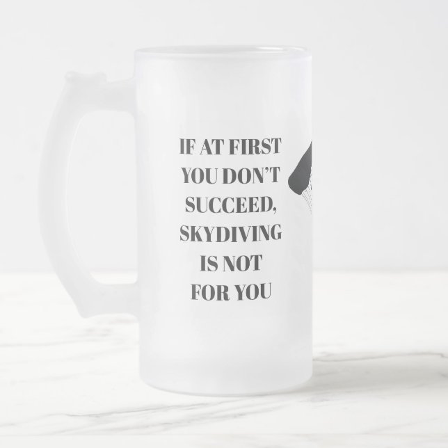 Skydiving Slogan Frosted Mugg (Vänster)