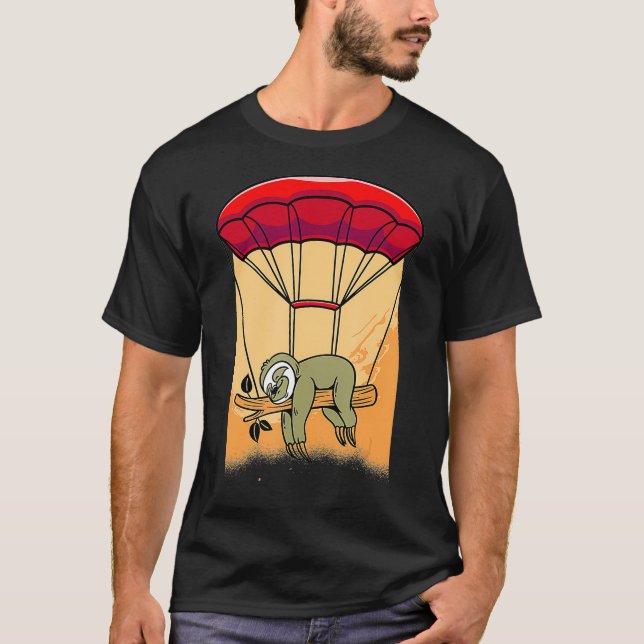 Skydiving Sloths Funny Sloth Skydiver Parachuting T Shirt (Framsida)
