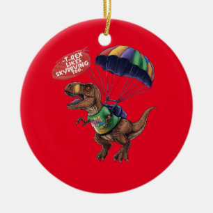 Skydiving T-Rex Julgransprydnad Keramik
