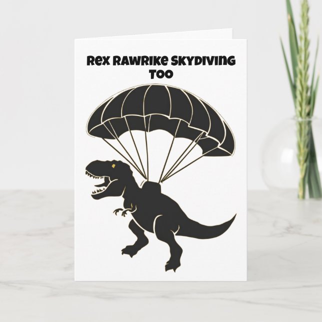Skydiving T-rex Kort (Framsida)