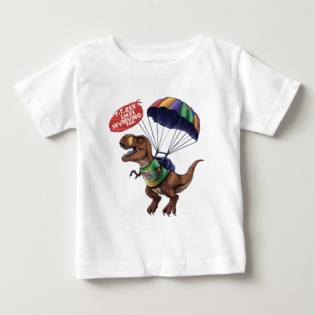 Skydiving T-Rex T Shirt (Framsida)