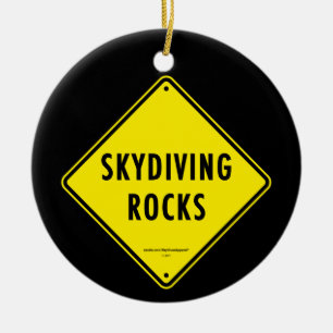 SKYDIVING VAGGAR vägmärket Julgransprydnad Keramik
