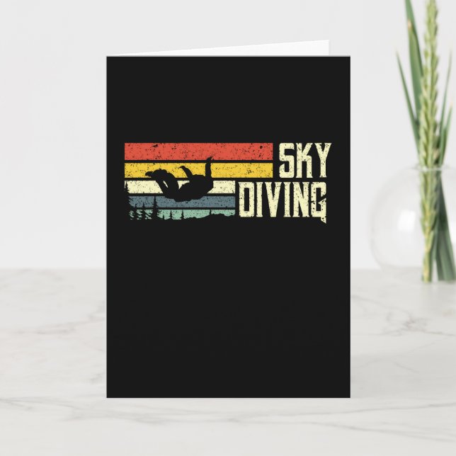 Skydiving vintage retro Parachutist Skydiver Kort (Framsida)