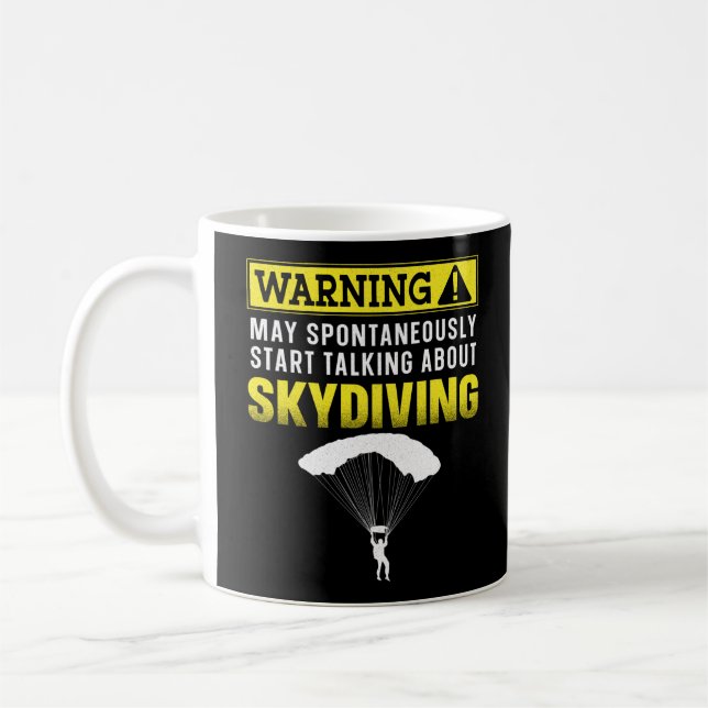 Skydiving Warning kan spontant börja prata Kaffemugg (Vänster)