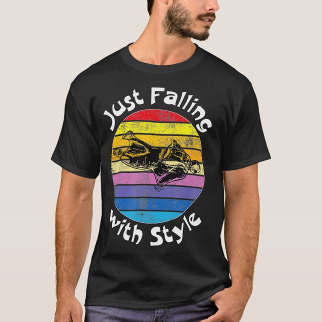 Skydiving wingdress som faller med stil retro base t shirt (Framsida)