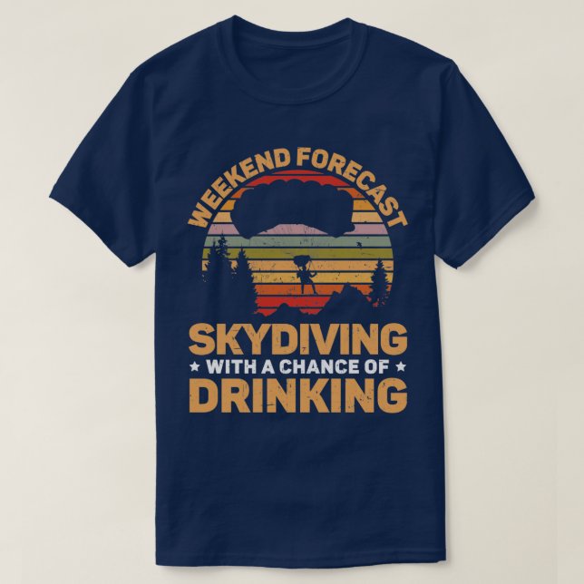 Skydykning med möjlighet att dricka alkohol t shirt (Design framsida)