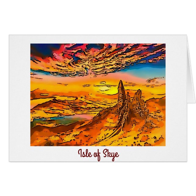 Skye gamle man av storr Skottland Hälsningskort (Framsidan Horizontal)