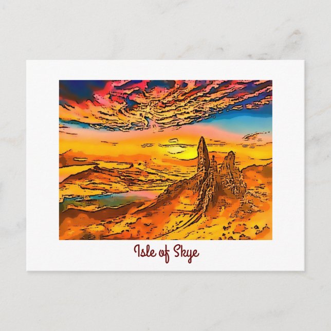 Skye gamle man av storr Skottland Vykort (Framsida)