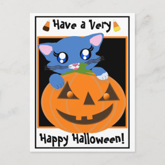 Skye PumpKin Toon Kitten Postcard Vykort
