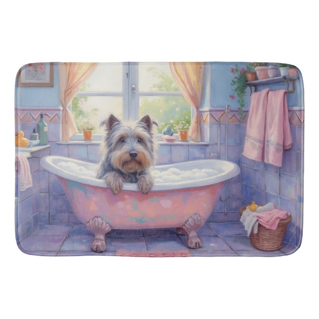 Skye Terrier Badtid Mysig Badrumsdekor Badrumsmatta (Framsidan)