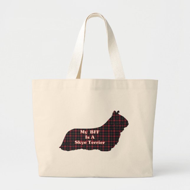 Skye Terrier BFF Tote Bag Jumbo Tygkasse (Framsidan)